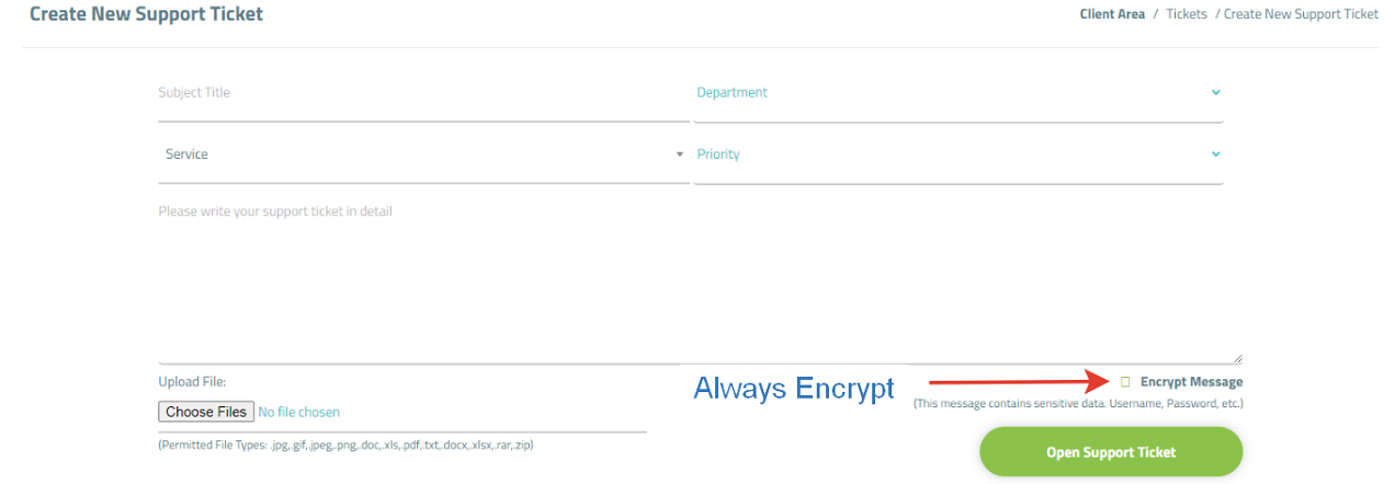 Encrypted Support Ticket - How to